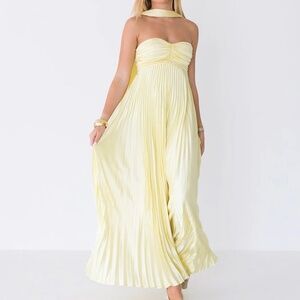 Serena Scarf Dress - Pale Yellow - XS